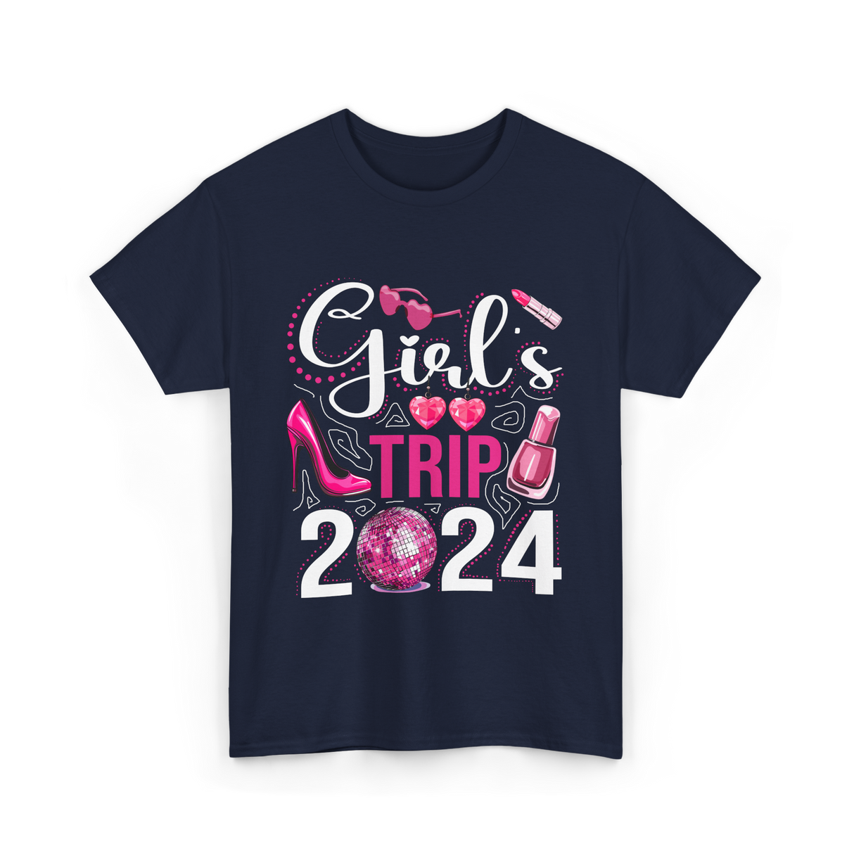 Girls Trip 2024 Friends T-Shirt - Navy