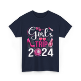 Girls Trip 2024 Friends T-Shirt - Navy