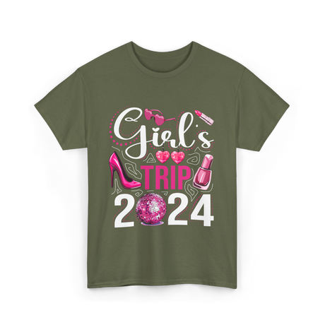 Girls Trip 2024 Friends T-Shirt - Military Green