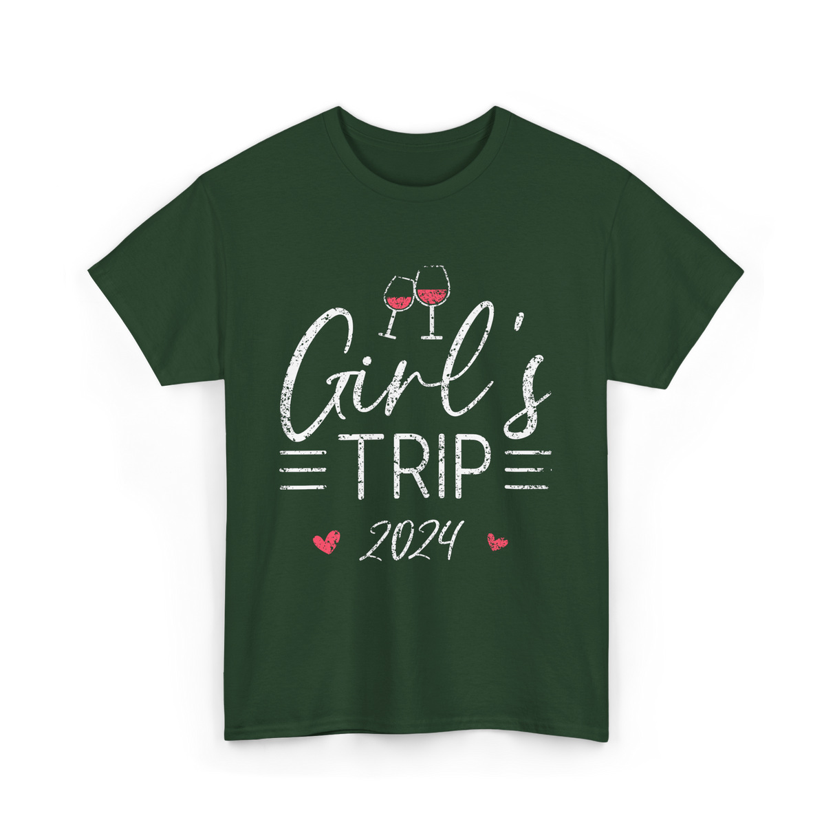 Girl's Trip 2024 Friends Travel T-Shirt - Forest Green