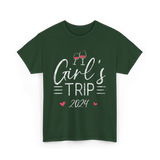 Girl's Trip 2024 Friends Travel T-Shirt - Forest Green