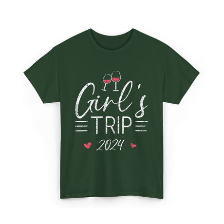 Girl's Trip 2024 Friends Travel T-Shirt - Forest Green