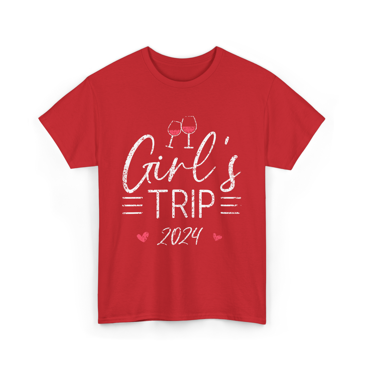 Girl's Trip 2024 Friends Travel T-Shirt - Red