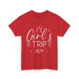 Girl's Trip 2024 Friends Travel T-Shirt - Red