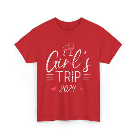 Girl's Trip 2024 Friends Travel T-Shirt - Red