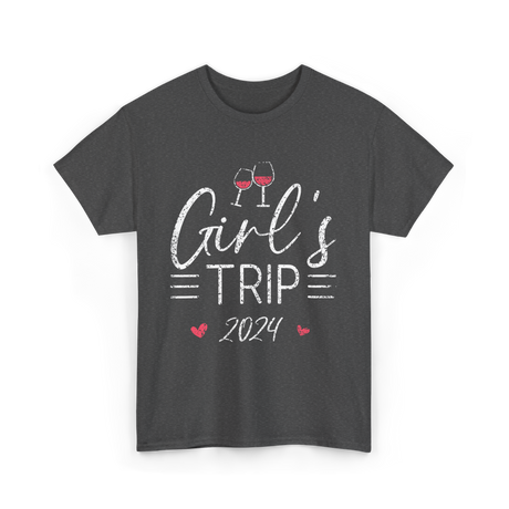 Girl's Trip 2024 Friends Travel T-Shirt - Dark Heather