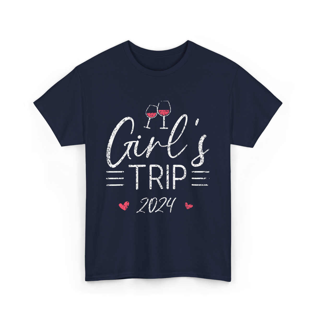 Girl's Trip 2024 Friends Travel T-Shirt - Navy