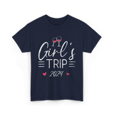 Girl's Trip 2024 Friends Travel T-Shirt - Navy