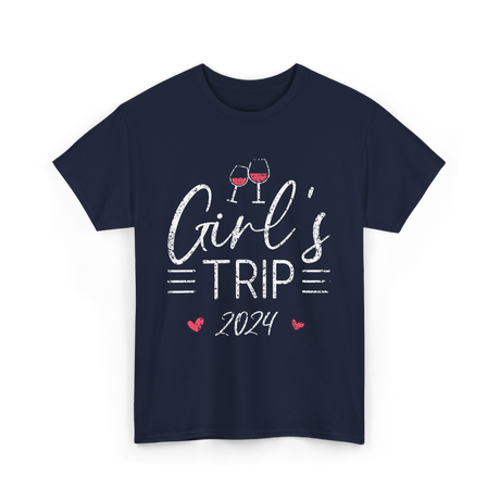 Girl's Trip 2024 Friends Travel T-Shirt - Navy