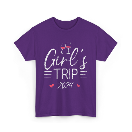 Girl's Trip 2024 Friends Travel T-Shirt - Purple