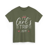 Girl's Trip 2024 Friends Travel T-Shirt - Military Green