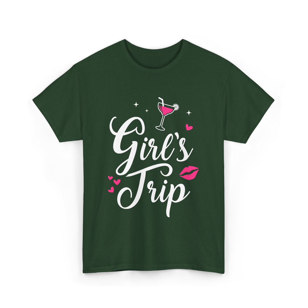 Girl's Trip Travel Adventure T-Shirt - Forest Green