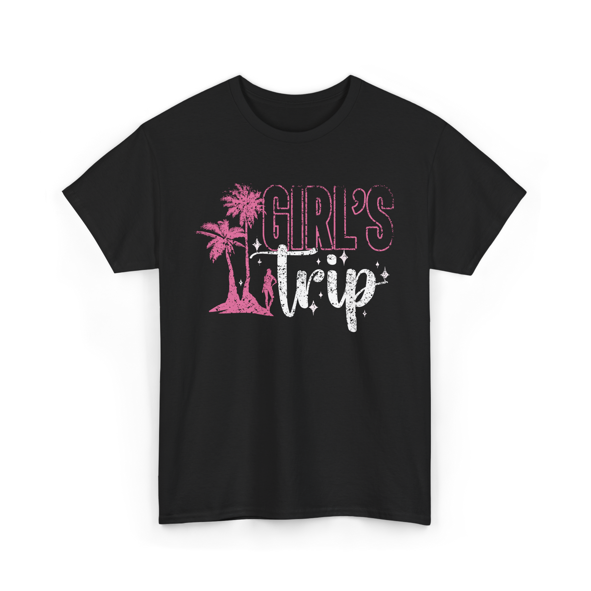 Girl's Trip Travel Adventure T-Shirt - Black