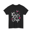 Girl's Trip Travel Adventure T-Shirt - Black