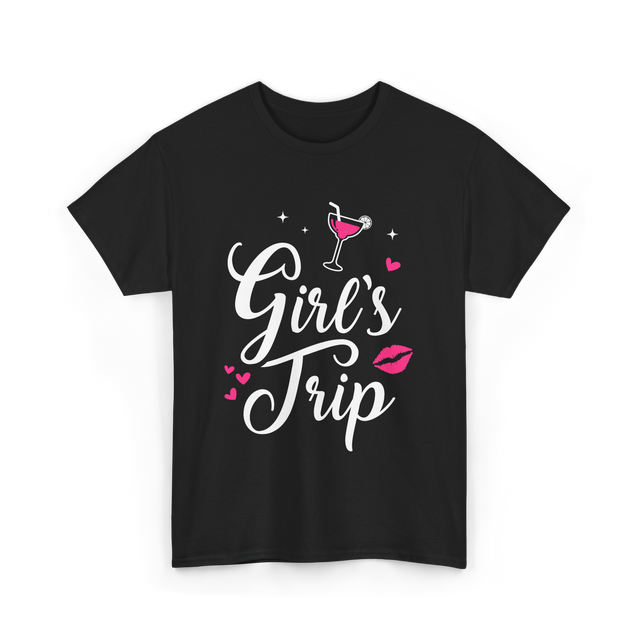 Girl's Trip Travel Adventure T-Shirt - Black