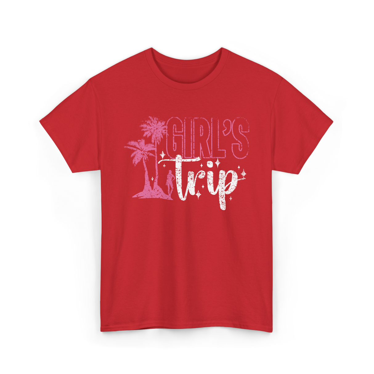 Girl's Trip Travel Adventure T-Shirt - Red