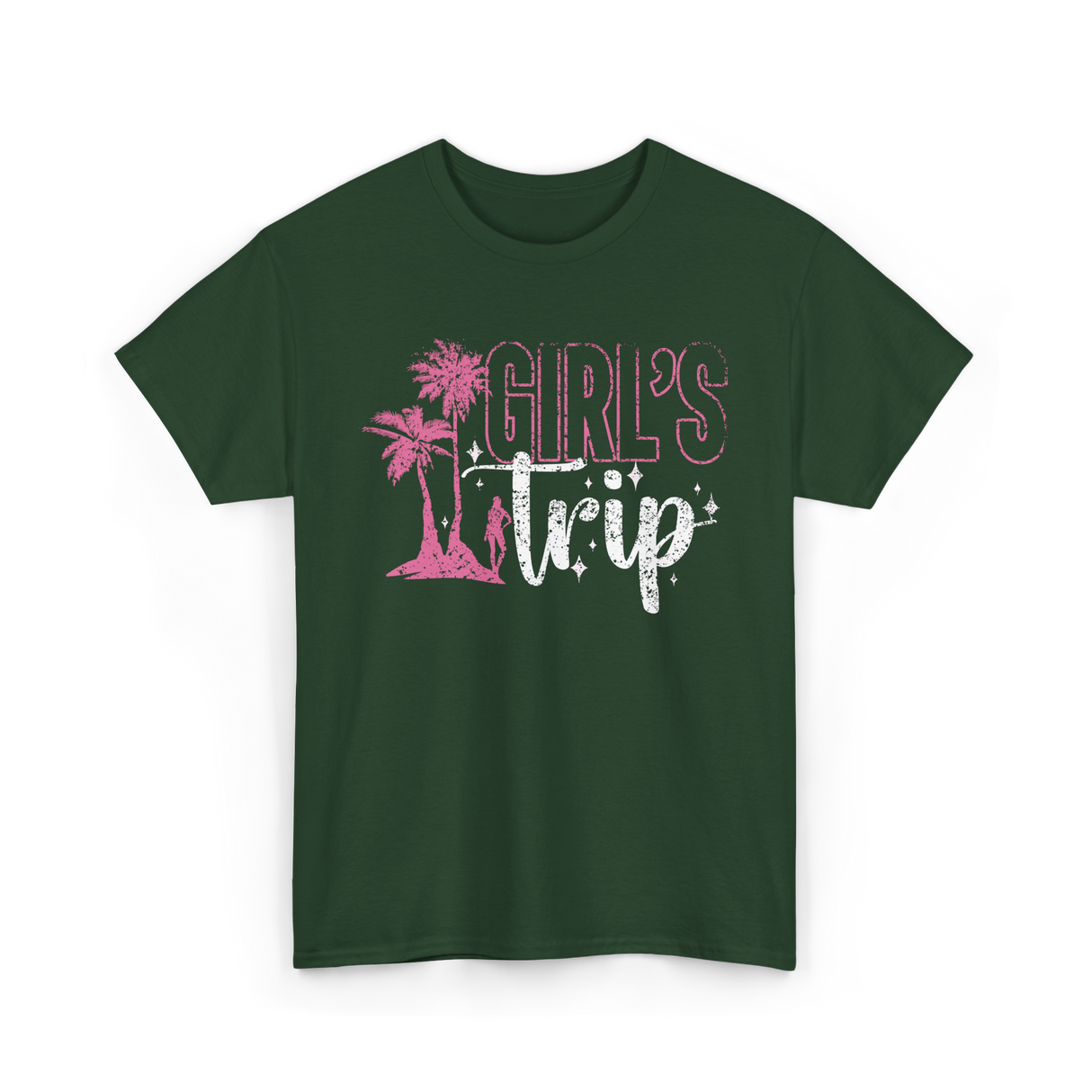 Girl's Trip Travel Adventure T-Shirt - Forest Green