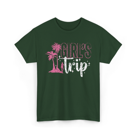 Girl's Trip Travel Adventure T-Shirt - Forest Green