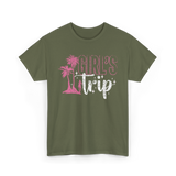 Girl's Trip Travel Adventure T-Shirt - Military Green