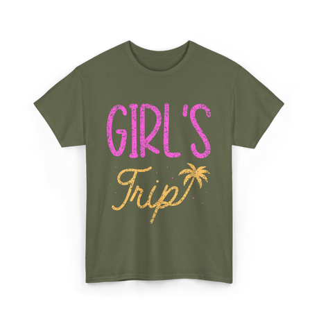 Girls Trip Travel Adventure T-Shirt - Military Green