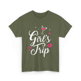 Girl's Trip Travel Adventure T-Shirt - Military Green