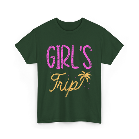 Girls Trip Travel Adventure T-Shirt - Forest Green