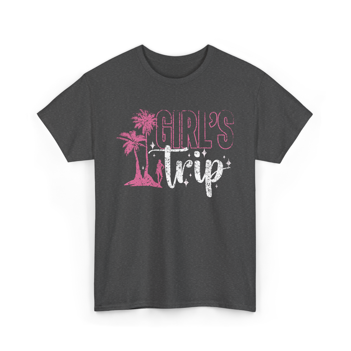 Girl's Trip Travel Adventure T-Shirt - Dark Heather