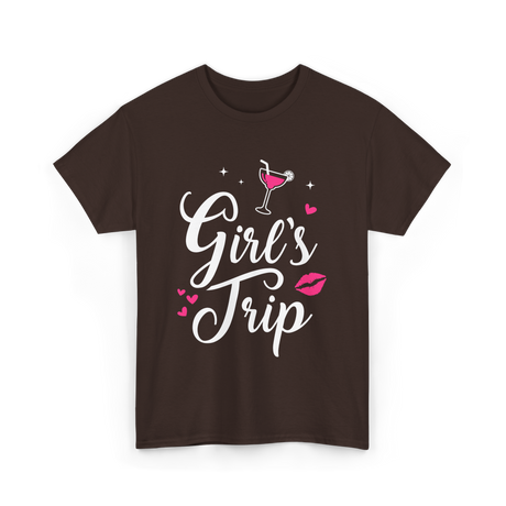 Girl's Trip Travel Adventure T-Shirt - Dark Chocolate