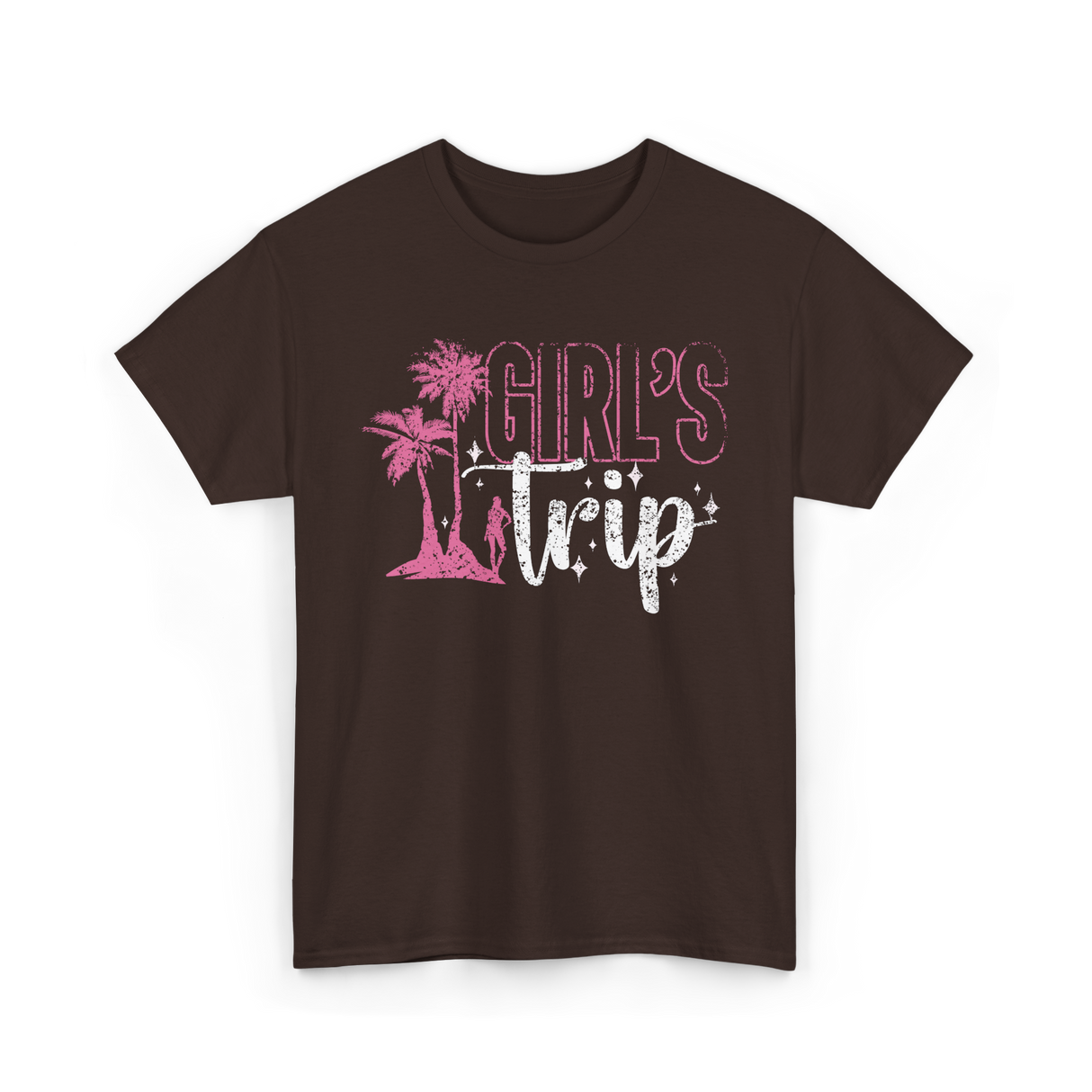 Girl's Trip Travel Adventure T-Shirt - Dark Chocolate