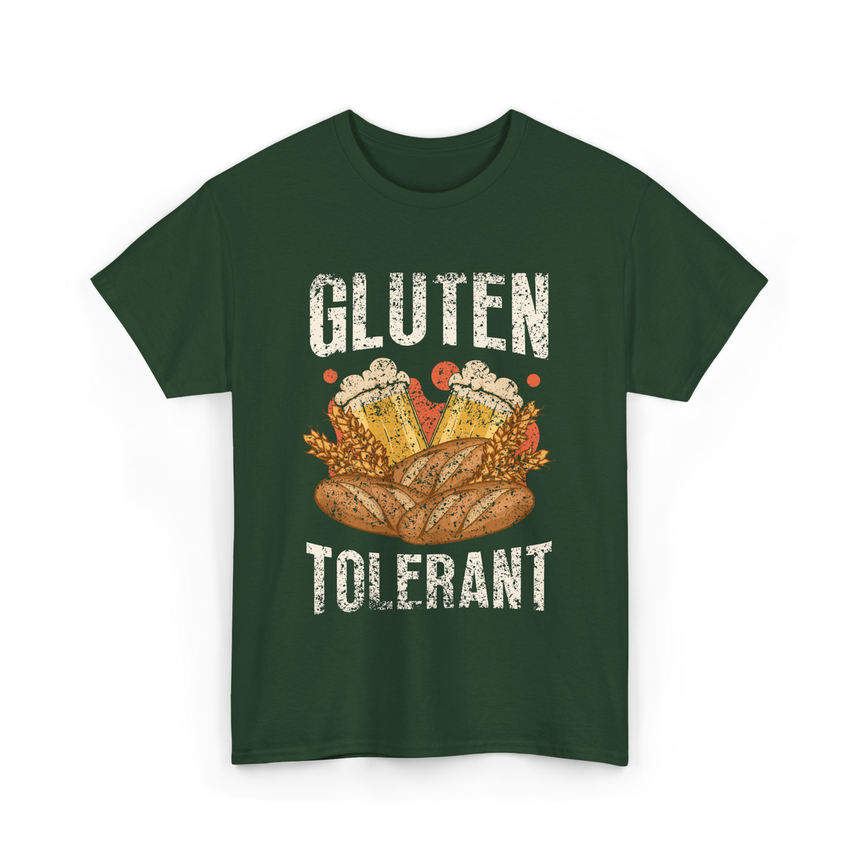 Gluten Tolerant Gluten Beer T-Shirt - Forest Green