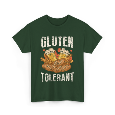 Gluten Tolerant Gluten Beer T-Shirt - Forest Green