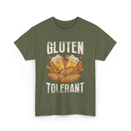 Gluten Tolerant Gluten Beer T-Shirt - Military Green