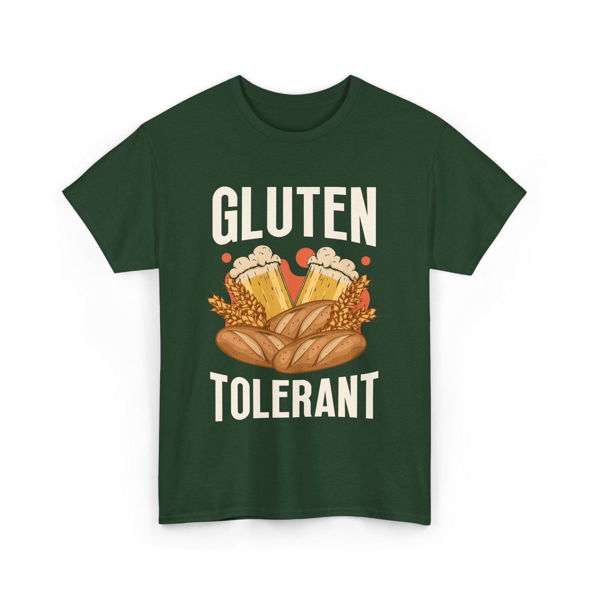 Gluten Tolerant Gluten Beer T-Shirt - Forest Green