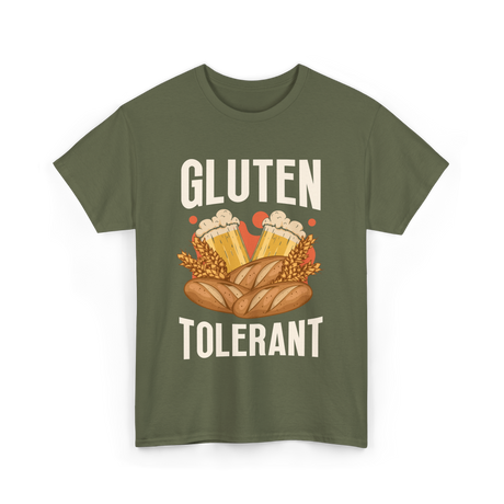 Gluten Tolerant Gluten Beer T-Shirt - Military Green