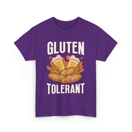 Gluten Tolerant Gluten Beer T-Shirt - Purple