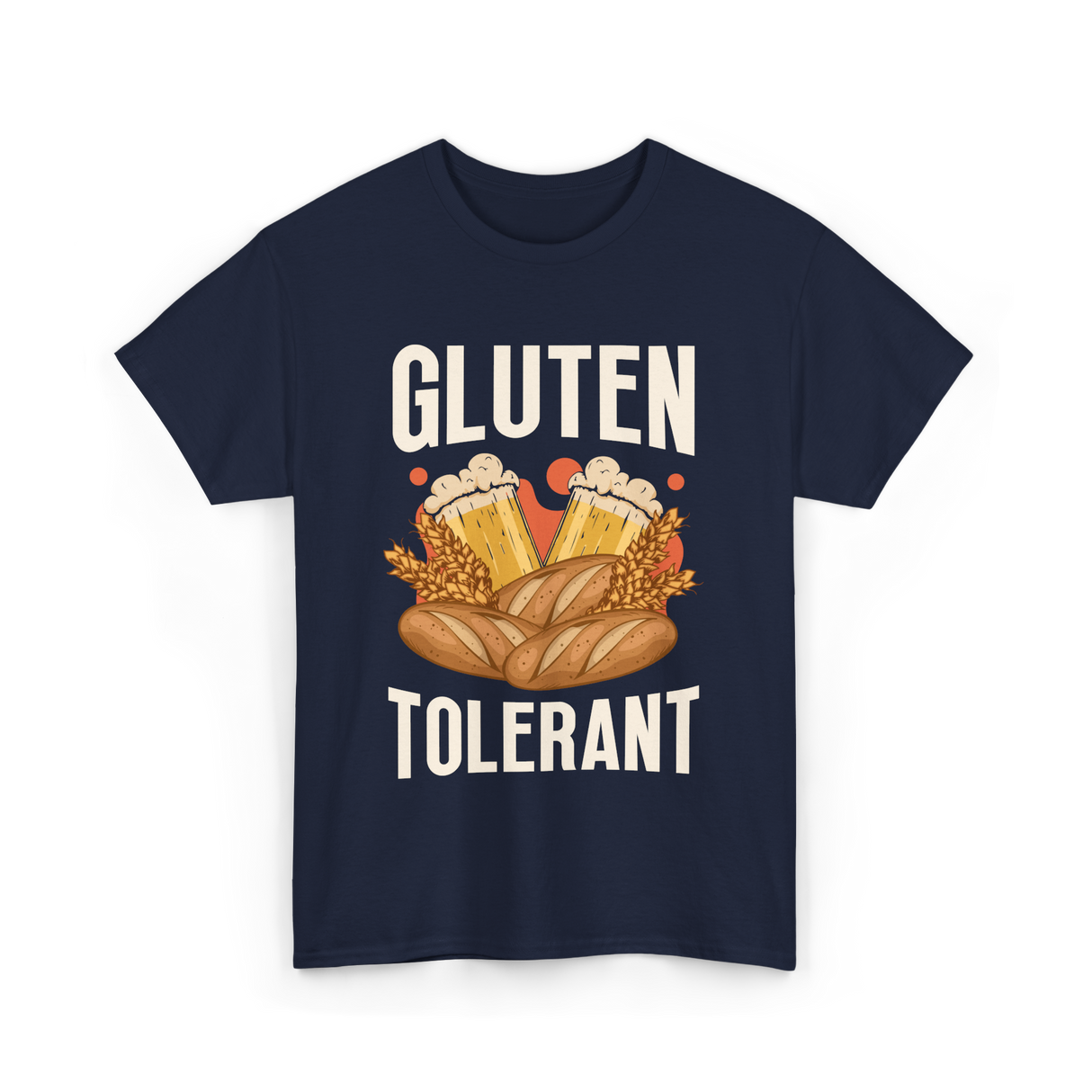 Gluten Tolerant Gluten Beer T-Shirt - Navy