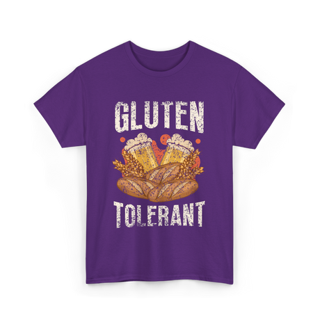 Gluten Tolerant Gluten Beer T-Shirt - Purple