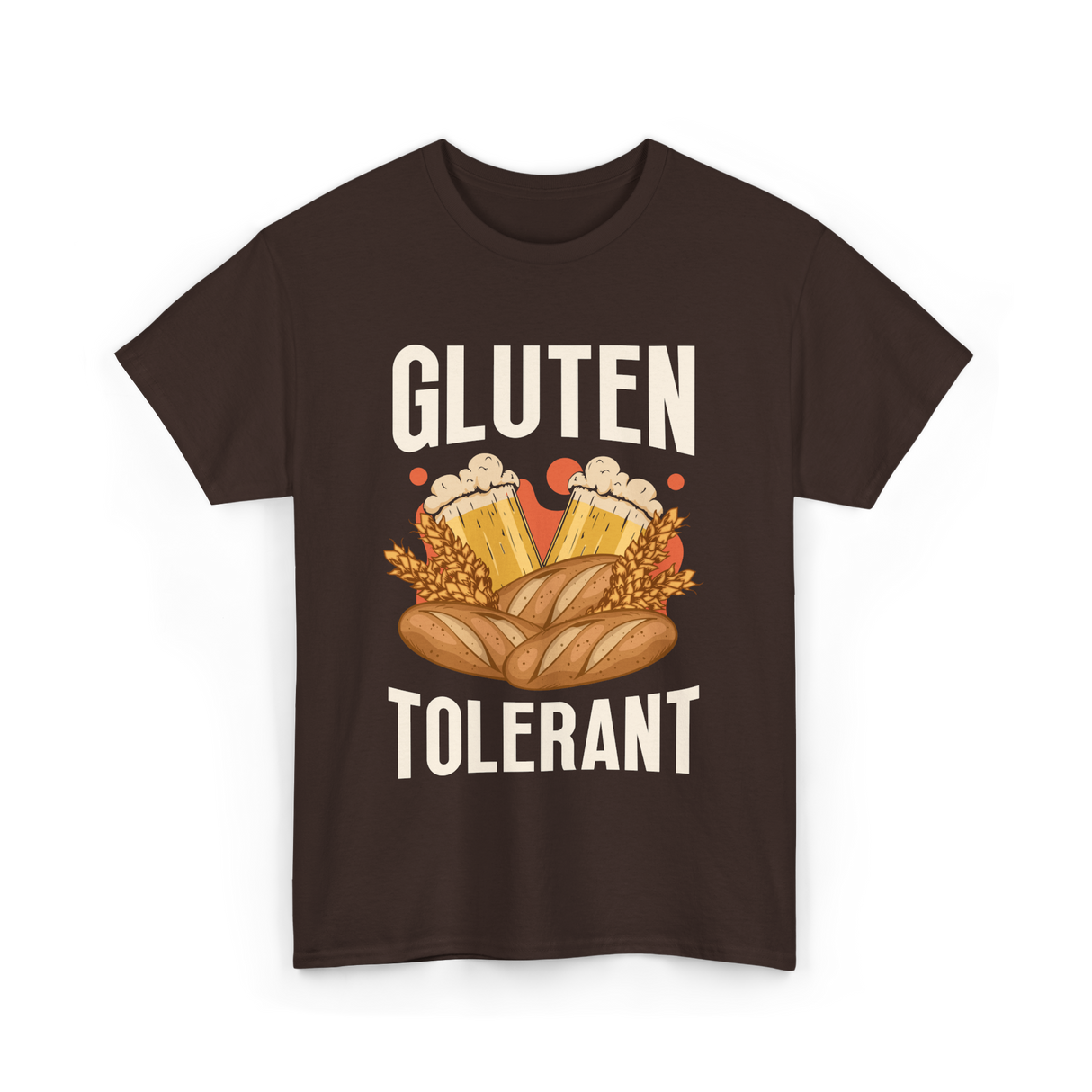 Gluten Tolerant Gluten Beer T-Shirt - Dark Chocolate