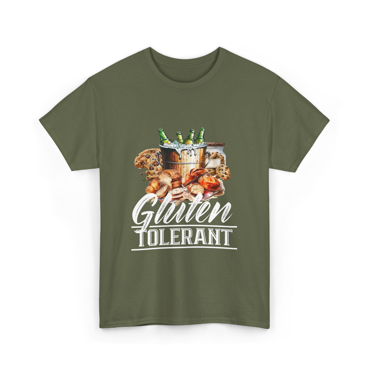 Gluten Tolerant Gluten Health T-Shirt - Military Green