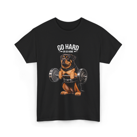 Go Hard Rottweiler Fitness Weightlifting T-Shirt - Black