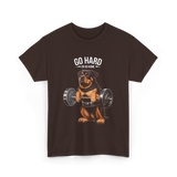 Go Hard Rottweiler Fitness Weightlifting T-Shirt - Dark Chocolate