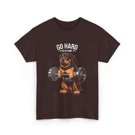 Go Hard Rottweiler Fitness Weightlifting T-Shirt - Dark Chocolate