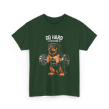 Go Hard Rottweiler Fitness Weightlifting T-Shirt - Forest Green