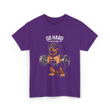 Go Hard Rottweiler Fitness Weightlifting T-Shirt - Purple