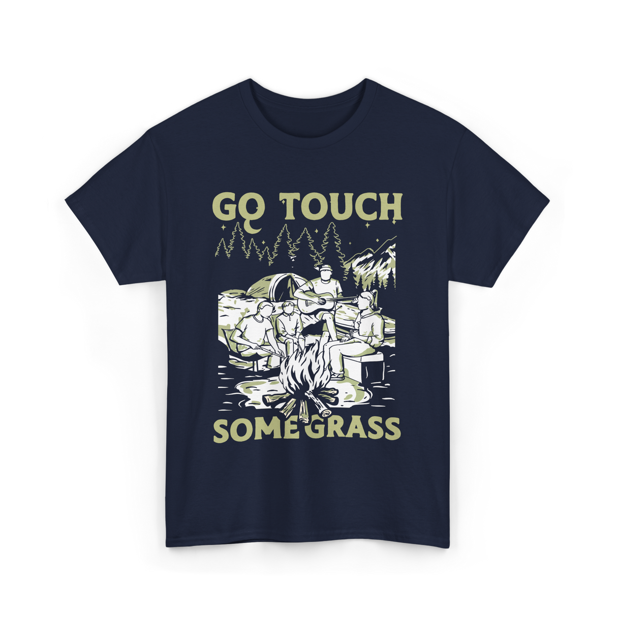 Go Touch Some Grass Outdoors Nature T-Shirt - Navy