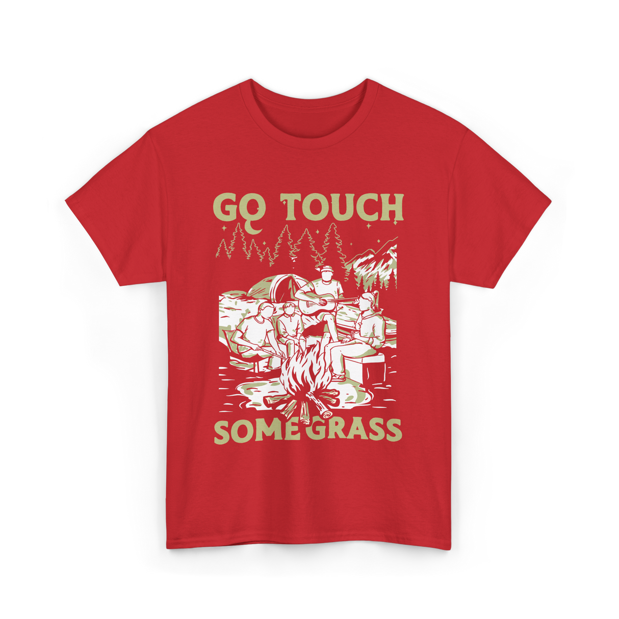 Go Touch Some Grass Outdoors Nature T-Shirt - Red