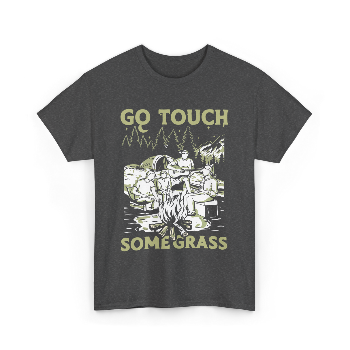 Go Touch Some Grass Outdoors Nature T-Shirt - Dark Heather