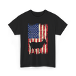 Goat American Flag USA T-Shirt - Black