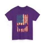 Goat American Flag USA T-Shirt - Purple