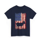 Goat American Flag USA T-Shirt - Navy